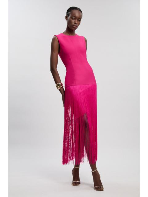 KAREN MILLEN Figure Form Bandage Tassel Hem Knitted Dress