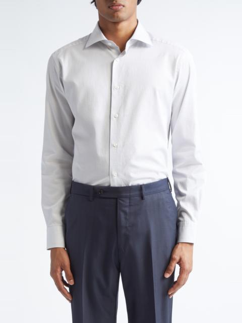 ZEGNA ZEGNA Centoventimila Subtle Minicheck Button-Up Shirt in White/brown/dark Green at Nordstrom