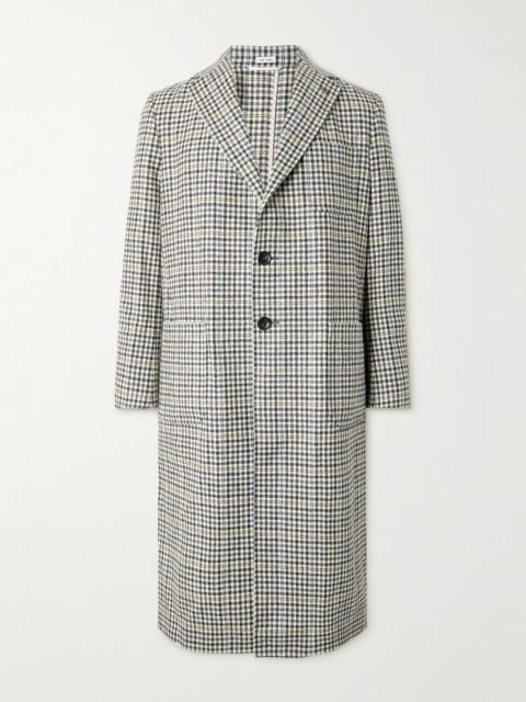 Thom Browne Checked Wool-Tweed Coat Gray