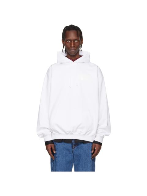 VETEMENTS White Taped Logo Hoodie