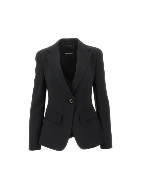 EMPORIO ARMANI CREPE CADY SINGLE-BREASTED JACKET