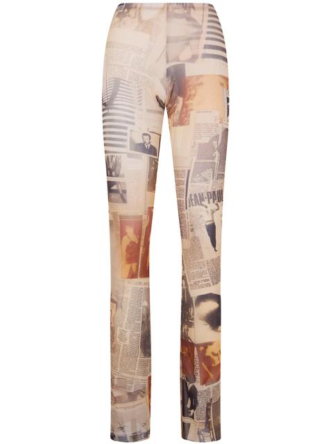 Jean Paul Gaultier Jean Paul Gaultier Women Mesh Trouser Printed "Journal"