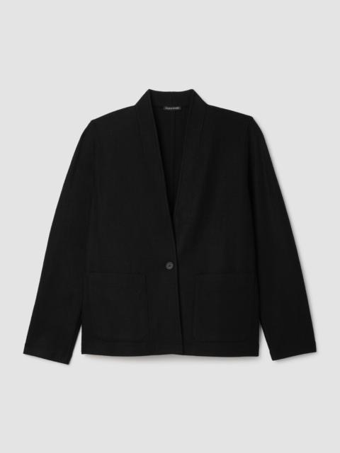 EILEEN FISHER Felted Wool Jersey High Collar Jacket