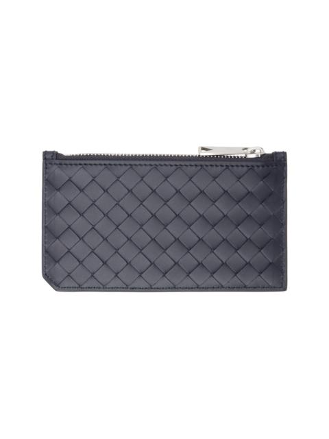 Bottega Veneta Black Intrecciato Piccolo Zipped Card Holder