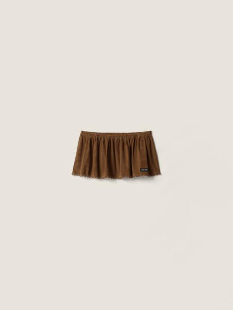 Miu Miu Garment-dyed cotton miniskirt