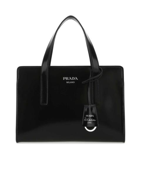 Prada Prada Logo Detailed Top Handle Tote Bag in Black