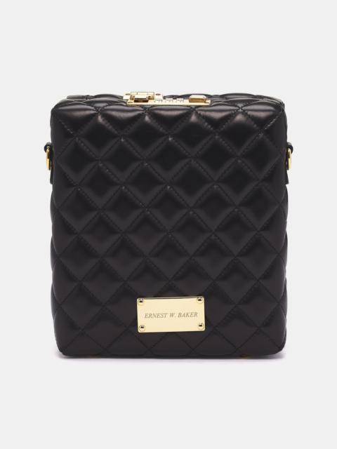 ERNEST W. BAKER Black Quilted Leather Present Bag