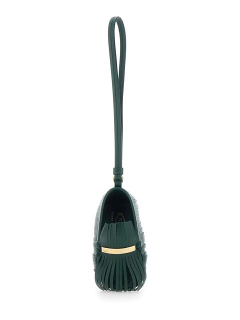 Tod's Tod's Women Fringe Pendant With Leather Wrist Strap In Green For Women