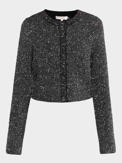 LoveShackFancy Ferra Sequined Knit Cardigan