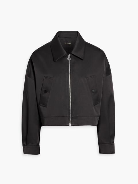 maje Cropped satin-twill jacket