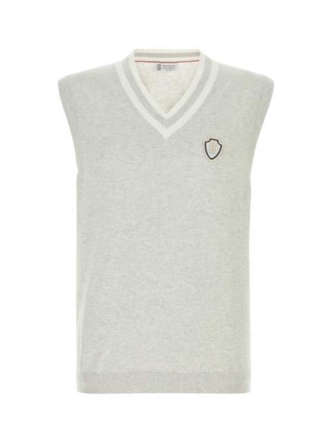 Brunello Cucinelli Brunello Cucinelli Men Light Grey Cotton Vest