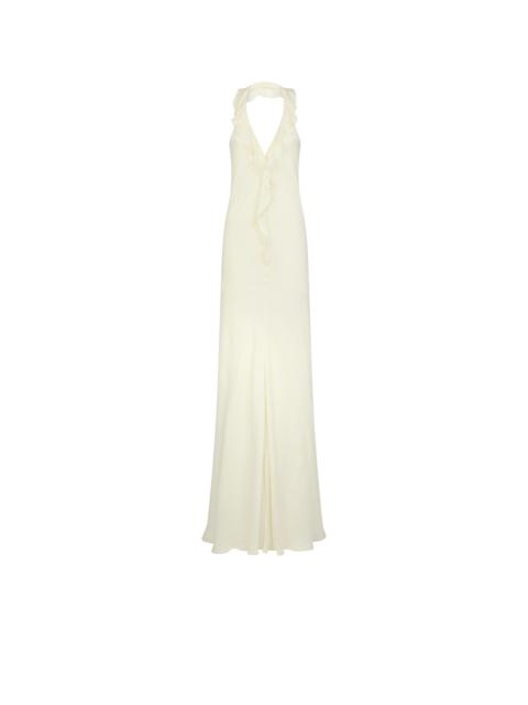 TOM FORD HALTERNECK EVENING DRESS WITH RUFFLE DETAIL