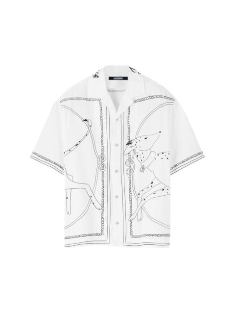 JACQUEMUS DOG-PRINT SHORT-SLEEVE SHIRT