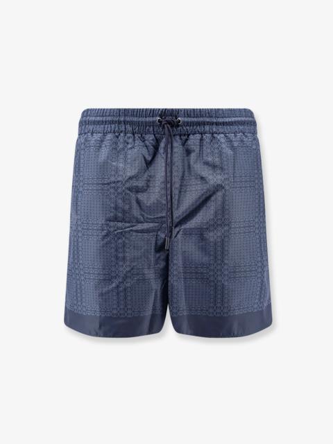 GUCCI Gucci Nylon Swim Trunks With All-Over Gucci Incrocio Print