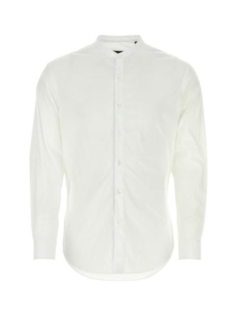 GIORGIO ARMANI Giorgio Armani Man White Stretch Poplin Shirt