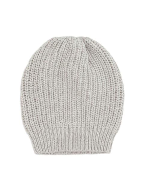 ribbed-knit cashmere beanie