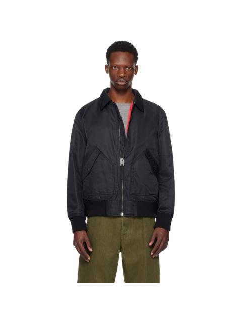 HUGO Black Recycled Nylon Bomber Jacket