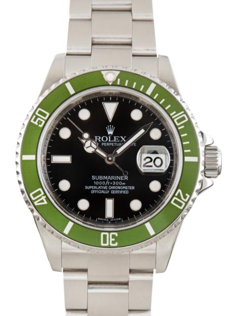 ROLEX Pre-Owned Stainless Steel Rolex Submariner Green Kermit Ref 16610V