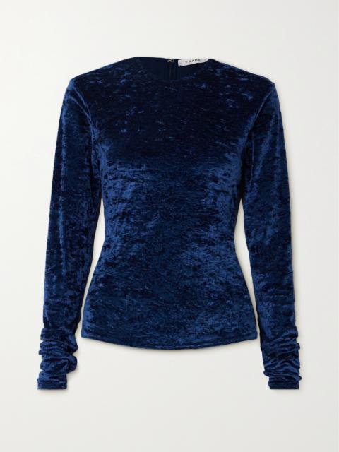 FRAME Crushed-velvet Top
