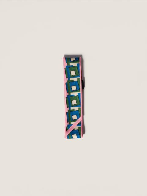 Miu Miu Printed silk skinny scarf