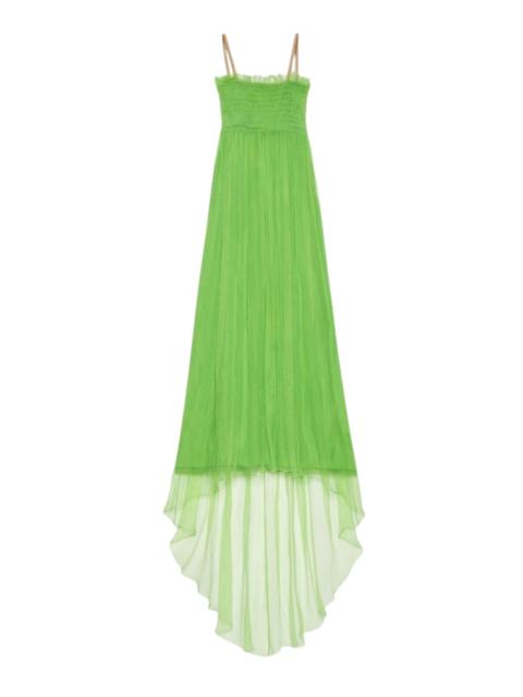 GUCCI Smocked silk gown