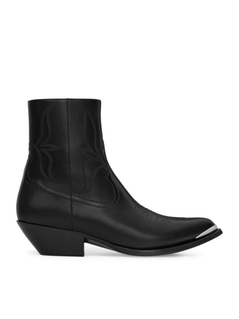 CELINE Celine Men Celine Leon Boot With Zip And Metal Toe In Polished Calfskin