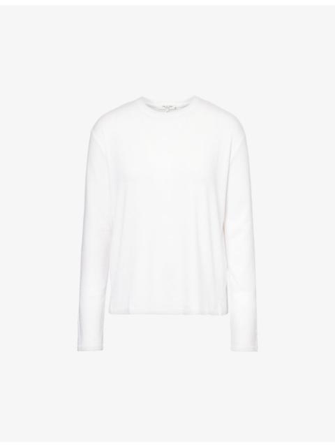 rag & bone Split-hem long-sleeved woven top