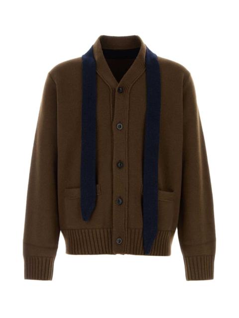 sacai Sacai Men Brown Wool Cardigan