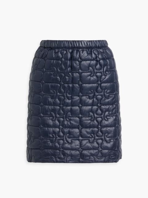 GANNI Quilted shell mini skirt