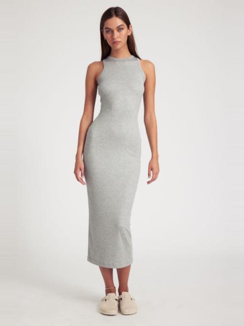 SPRWMN HEATHER GREY RIB RACER MAXI DRESS