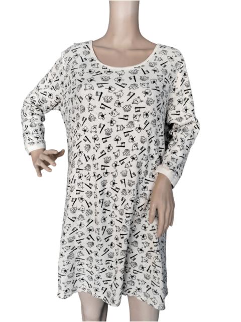 Other Designers Ne-Net Issey Miyake Waffle Dress long Sleeve Full Print
