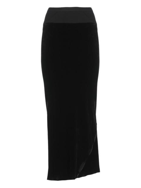 Rick Owens velvet-finish skirt