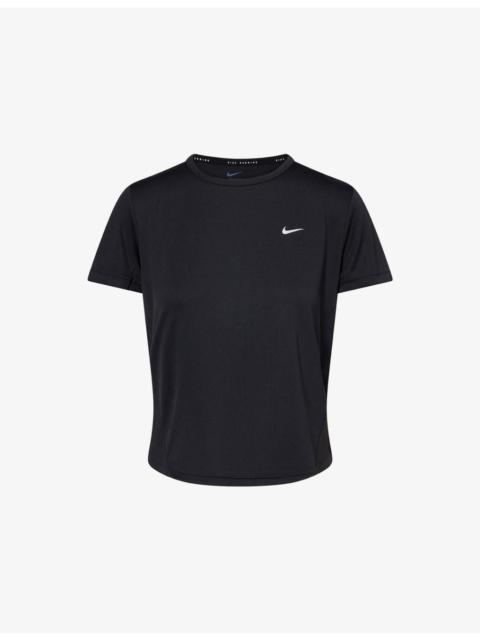 Nike Logo-Print Round-Neck Woven Top
