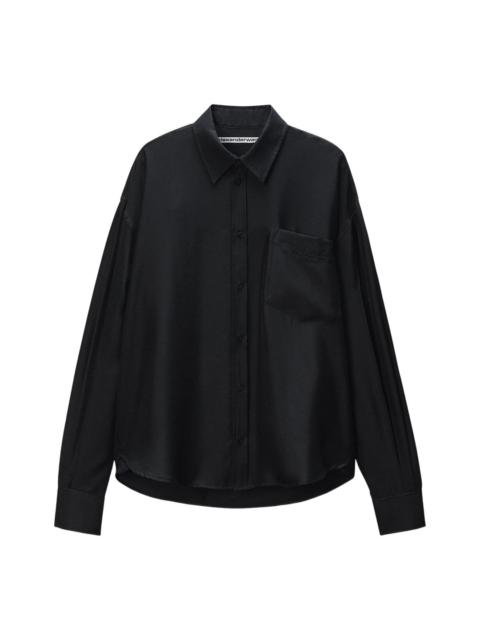 Alexander Wang Button Up Shirt With Slashed Sleeve