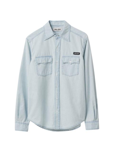 Miu Miu logo-appliquÃ© cotton shirt