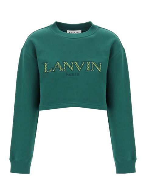Lanvin Cropped Sweatshirt With Embroidered Logo Patch