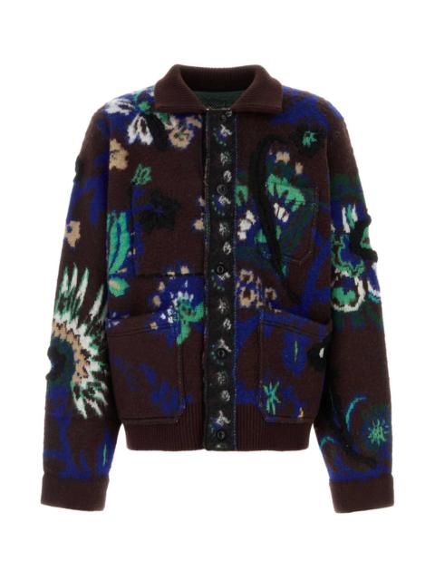 sacai Sacai Men Embroidered Wool Cardigan