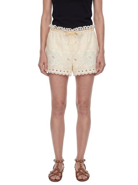Valentino Fleur A Jour Sangallo Mini Shorts