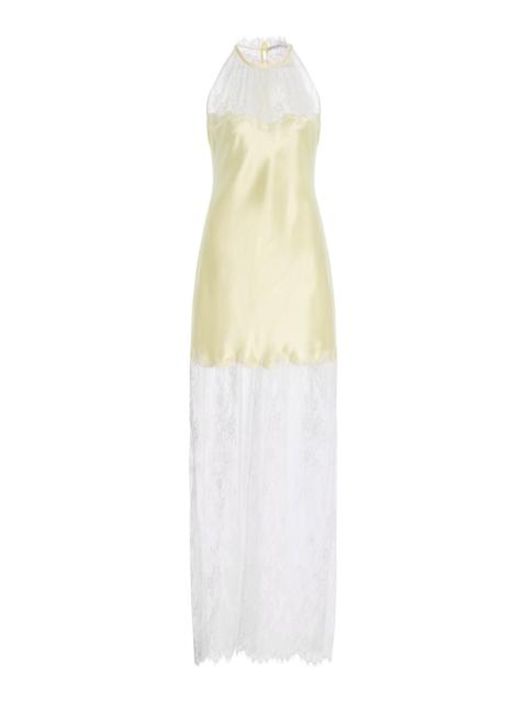 THIRD FORM Poetry Lace Drawn in Maxi Dress yellow