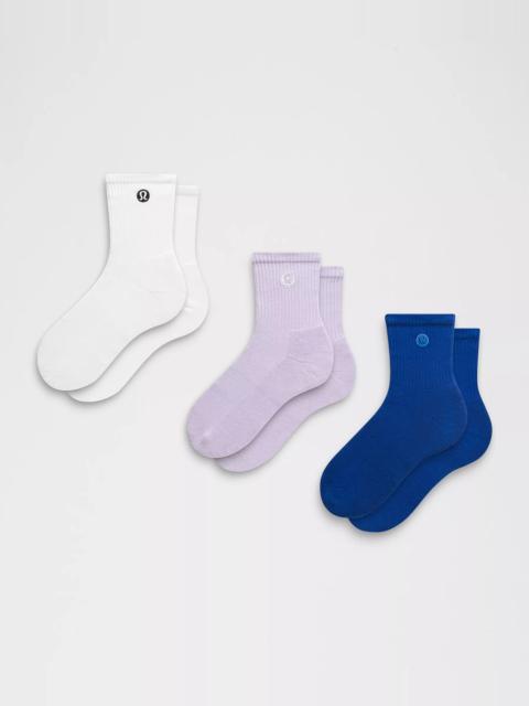 lululemon Unisex Daily Essential Quarter Socks *3 Pack