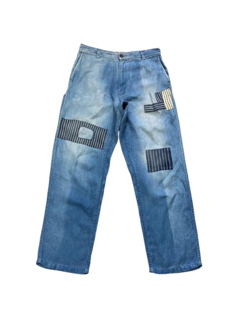 Blue Blue Boro Patchwork Denim Relaxed Pants