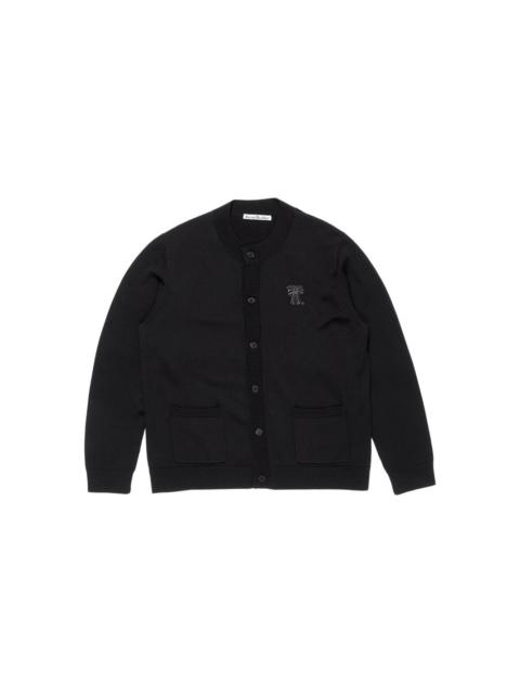 ribbed button-up cardigan