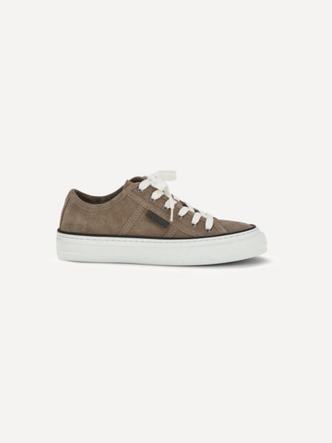 Brunello Cucinelli Shiny Tab suede Sneakers