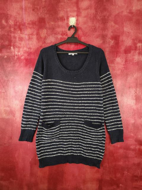 Other Designers Japanese Brand - Grove Dark Blue Stripe Knitwear Long Sleeve T-shirt