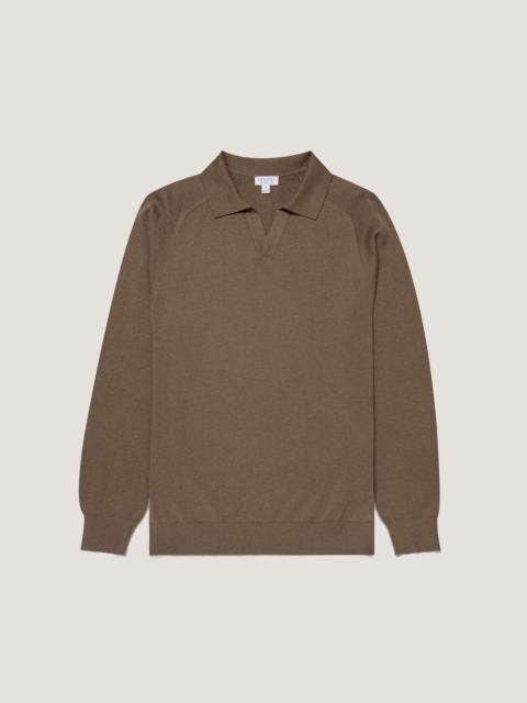 Sunspel Sea Island Cashmere Polo Shirt