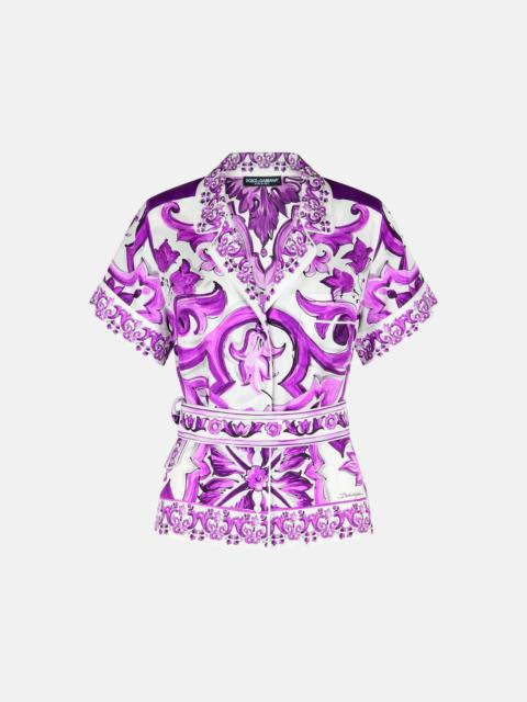 Dolce & Gabbana MAJOLICA PRINT SILK TWILL SHIRT