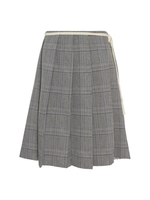 pushBUTTON Gray Check Wrap Skirt