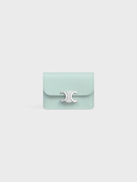 CELINE CARD HOLDER WITH FLAP TRIOMPHE IN Shiny calfskin