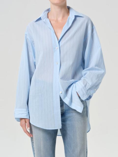 AGOLDE SONA SHIRT IN FONTANA STRIPE/POWDER BLUE