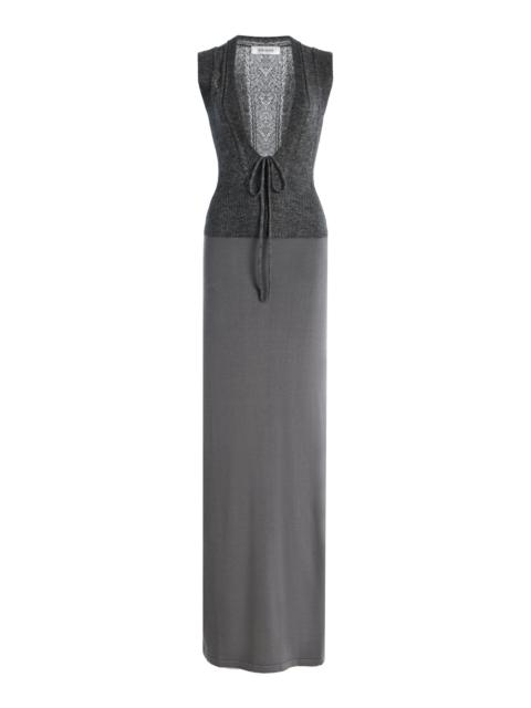 AYA MUSE Caius Wool-Cashmere-Silk Maxi Dress grey